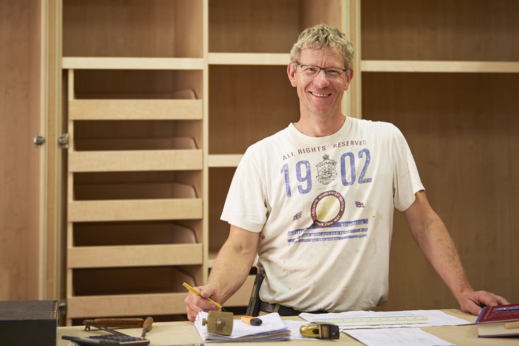 Geoff Barry, Kew Joinery Managing director in workshop